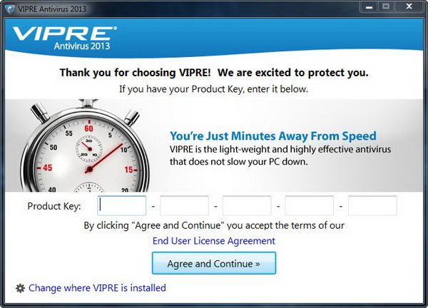 VIPRE Antivirus 2013 - Insert Product Key