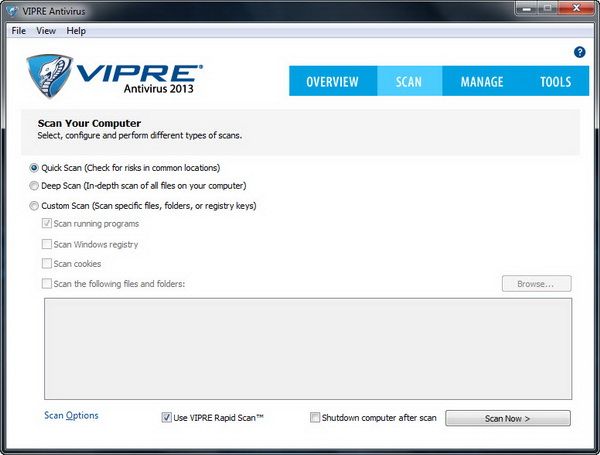 VIPRE Antivirus 2013 - Scan Your Computer