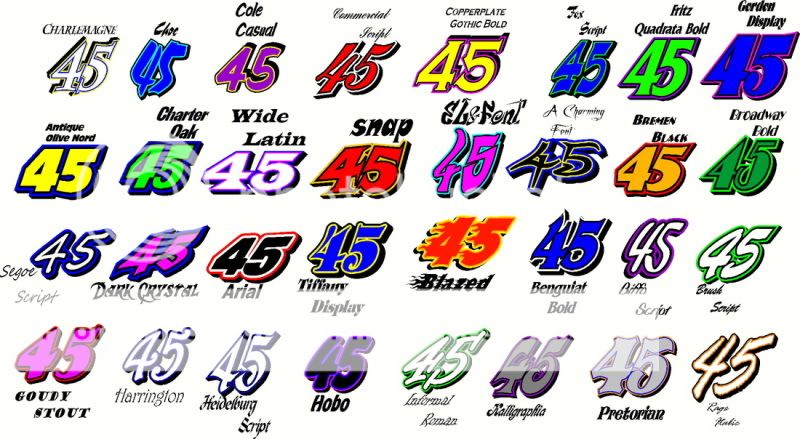 This is a 2 color complete number decal kit to get your race car of 