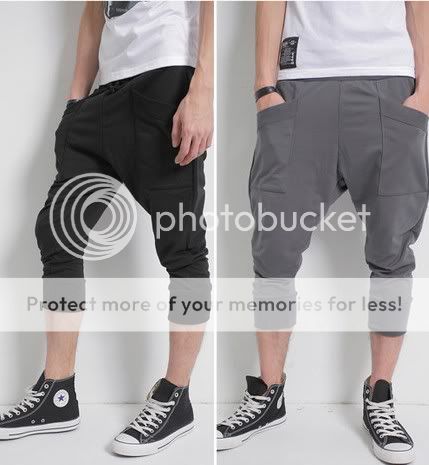 Sale Pants for Mens Leisure Harem Trousers with Slouchy Drop Crotch