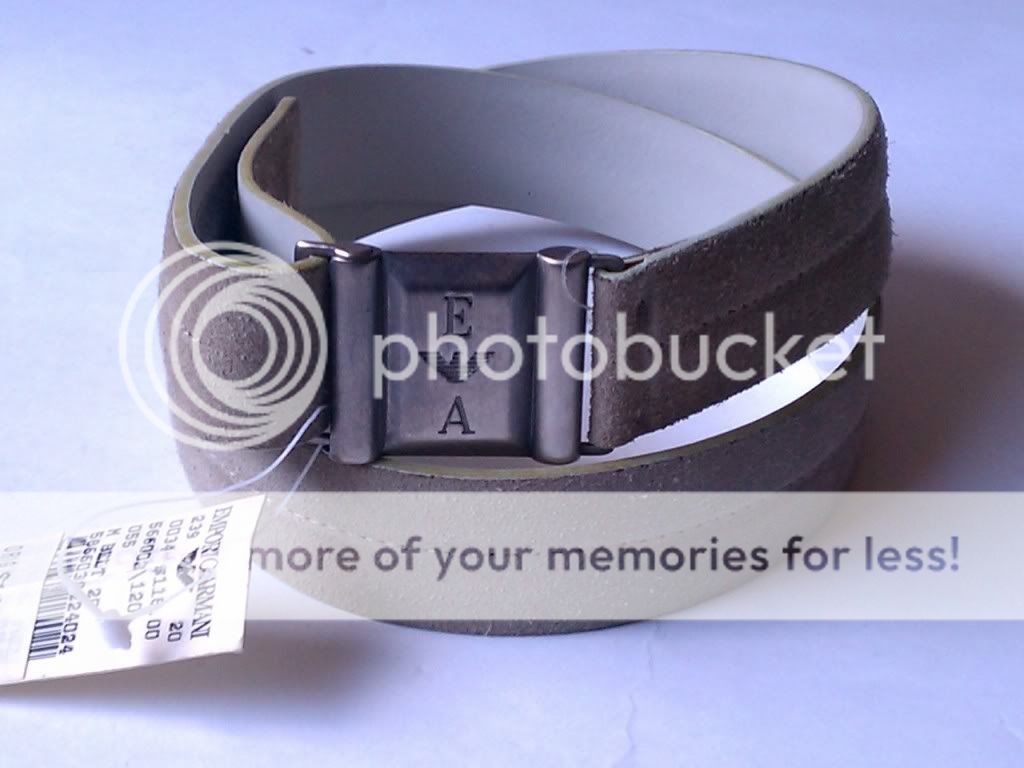 Emporio Armani Leather Velcro Belt Size 30 ( or 48 European size 