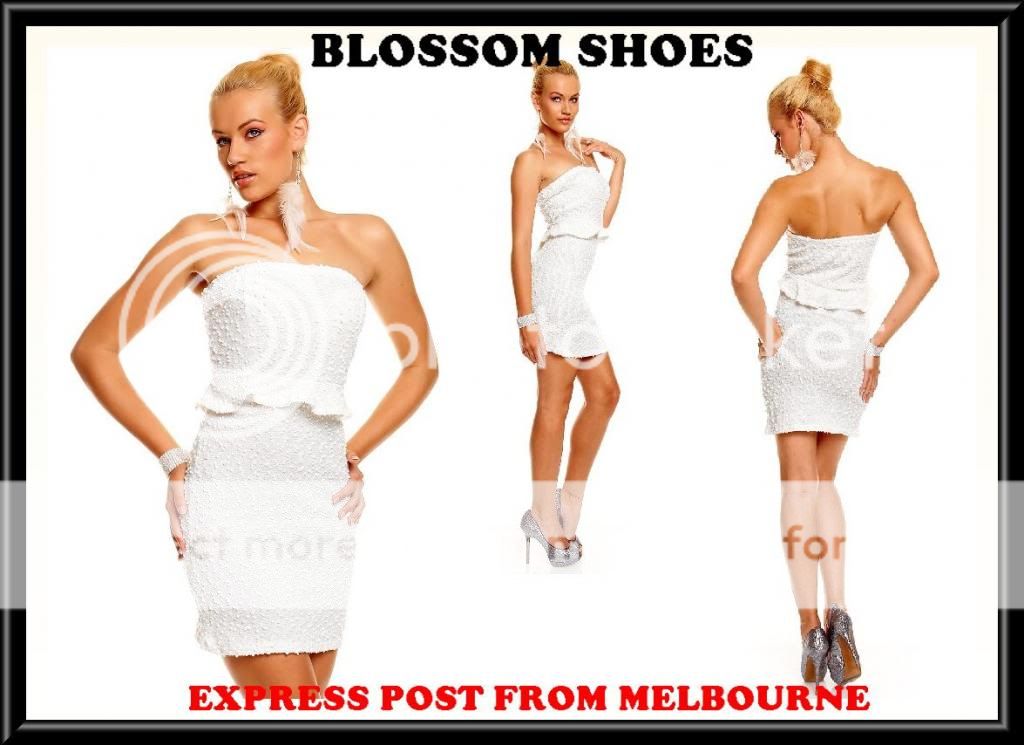 White Black Red Strapless Bandeau Womens Prom Dance Club Party Minidress s 8 10